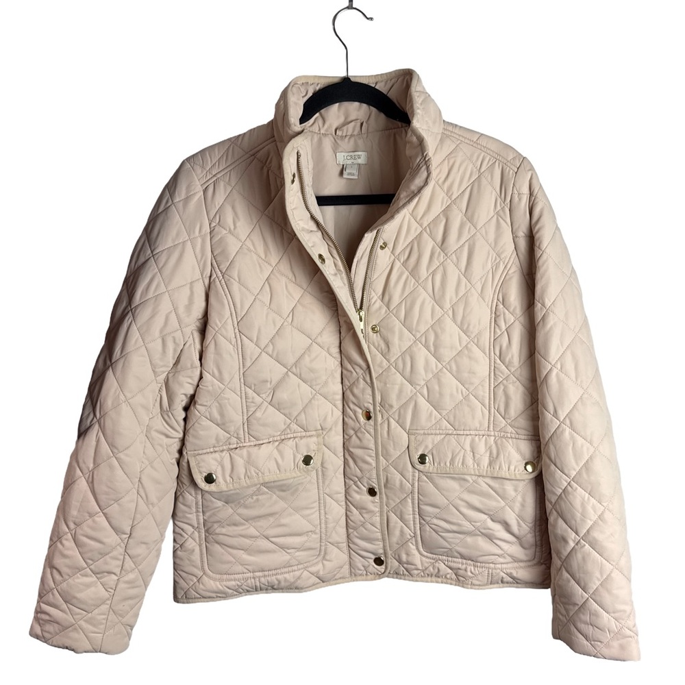 J.Crew Quilted Puffer Jacket – Light Beige | Women’s Large